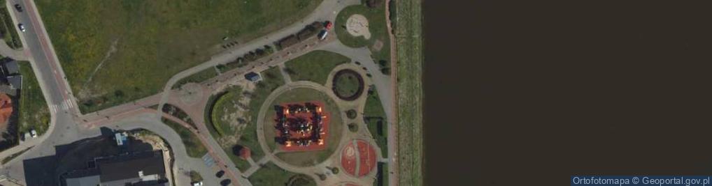 Zdjęcie satelitarne Tczew, pohled na centrum města od nábřeží Visly