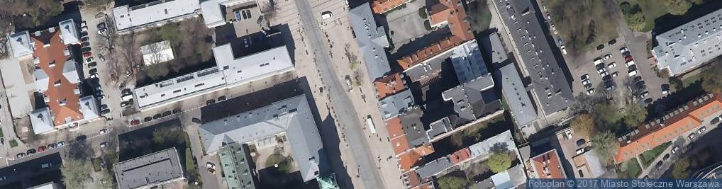 Zdjęcie satelitarne Varšava, Śródmieście, ulice Krakowskie Przedmieście, autobus MHD