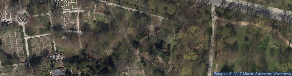 Zdjęcie satelitarne Warsaw Uniwersity Botanical Garden świątynia opatrzności