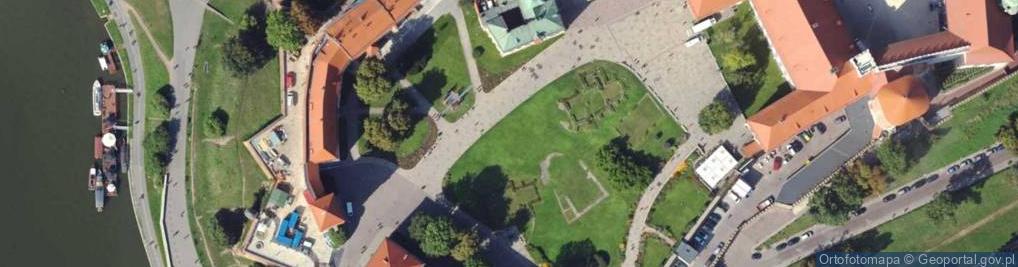 Zdjęcie satelitarne Wawel z mostu Debnickiego (2007)