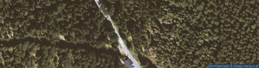 Zdjęcie satelitarne Węzeł szlaków na Przełęczy Płoszczyna