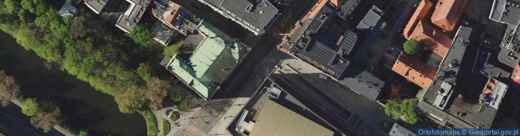 Zdjęcie satelitarne Wroclaw ulKrupnicza gmachNowejGieldy-obecnieHalaGwardii