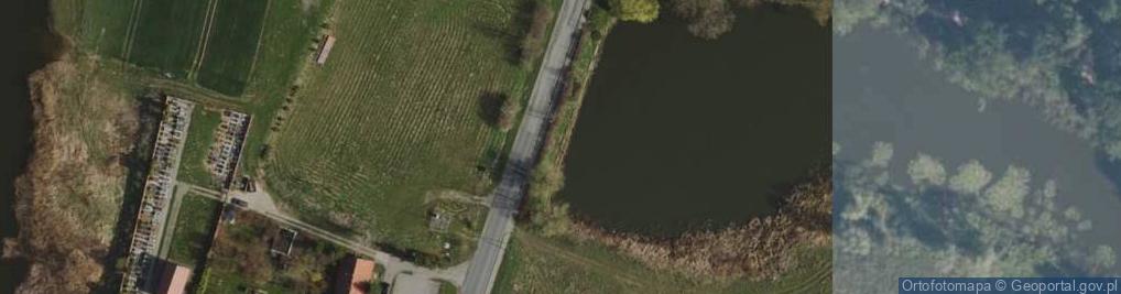 Zdjęcie satelitarne Żuławki, rybník