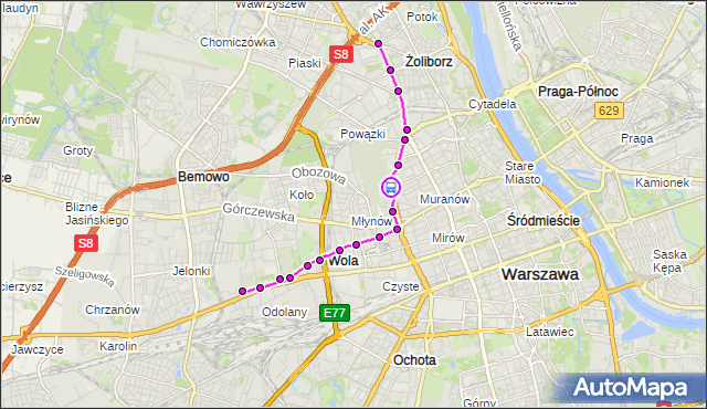 Rozkład jazdy tramwaju 27 na przystanku Cm.Żydowski 03. ZTM Warszawa na mapie Targeo