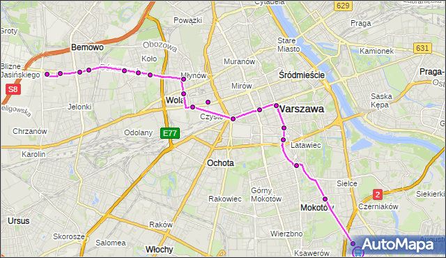 Rozkład jazdy autobusu 501 na przystanku Czarnomorska 01. ZTM Warszawa na mapie Targeo