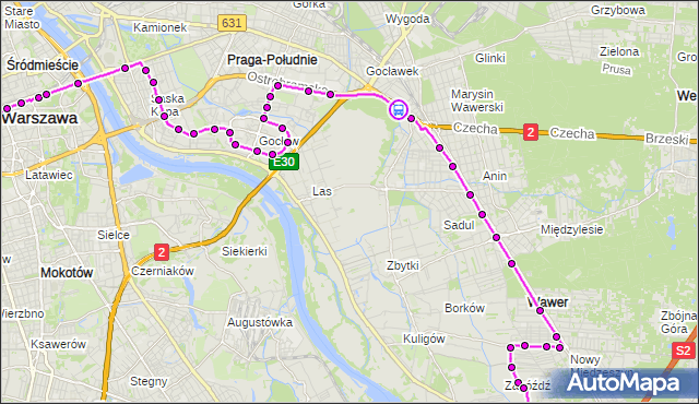 Rozkład jazdy autobusu N22 na przystanku Edisona 02. ZTM Warszawa na mapie Targeo