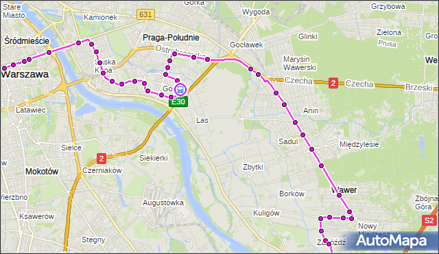 Rozkład jazdy autobusu N22 na przystanku Gocław 08. ZTM Warszawa na mapie Targeo