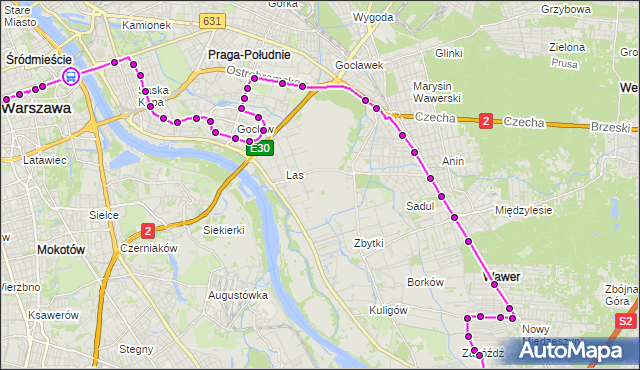 Rozkład jazdy autobusu N22 na przystanku most Poniatowskiego 01. ZTM Warszawa na mapie Targeo