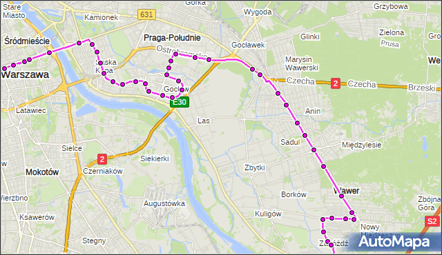 Rozkład jazdy autobusu N22 na przystanku PKP Falenica 01. ZTM Warszawa na mapie Targeo