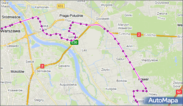 Rozkład jazdy autobusu N22 na przystanku PKP Miedzeszyn 01. ZTM Warszawa na mapie Targeo