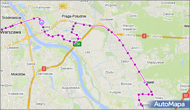 Rozkład jazdy autobusu N22 na przystanku Walecznych 01. ZTM Warszawa na mapie Targeo