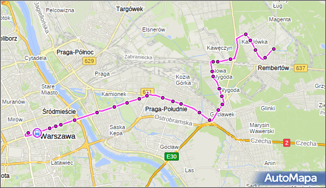 Rozkład jazdy autobusu N24 na przystanku Centrum 06. ZTM Warszawa na mapie Targeo