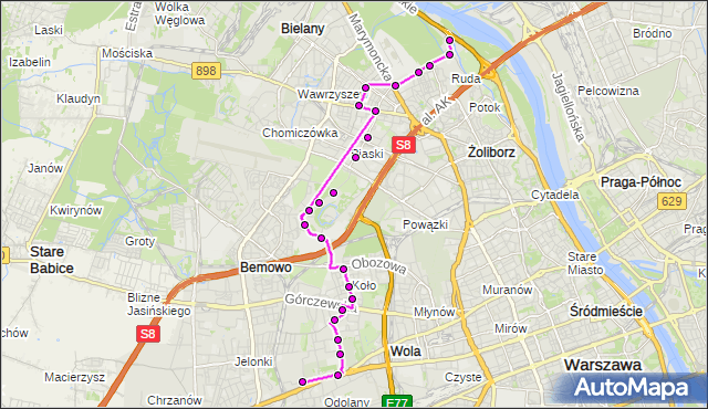 Rozkład jazdy autobusu 197 na przystanku Fort Bema 02. ZTM Warszawa na mapie Targeo