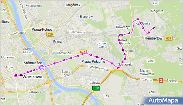 Rozkład jazdy autobusu N24 na przystanku most Poniatowskiego 02. ZTM Warszawa na mapie Targeo