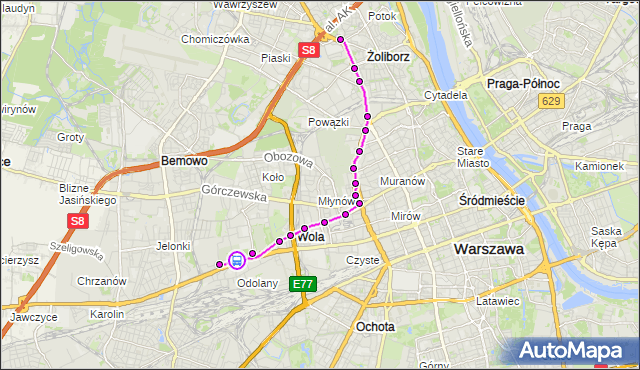Rozkład jazdy tramwaju 27 na przystanku Sowińskiego 01. ZTM Warszawa na mapie Targeo