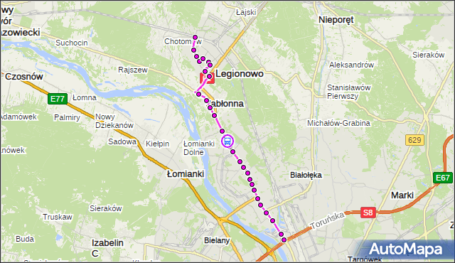 Rozkład jazdy autobusu 723 na przystanku Aluzyjna 01. ZTM Warszawa na mapie Targeo