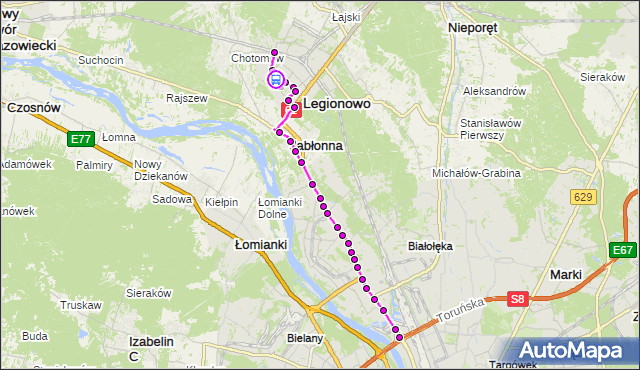 Rozkład jazdy autobusu 723 na przystanku Arena Legionowo 01. ZTM Warszawa na mapie Targeo