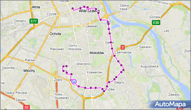 Rozkład jazdy autobusu N33 na przystanku Instytut Fizyki 02. ZTM Warszawa na mapie Targeo