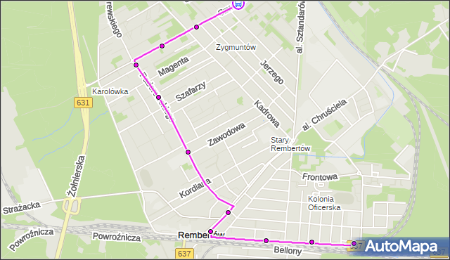 Rozkład jazdy autobusu 153 na przystanku Listonoszy 02. ZTM Warszawa na mapie Targeo