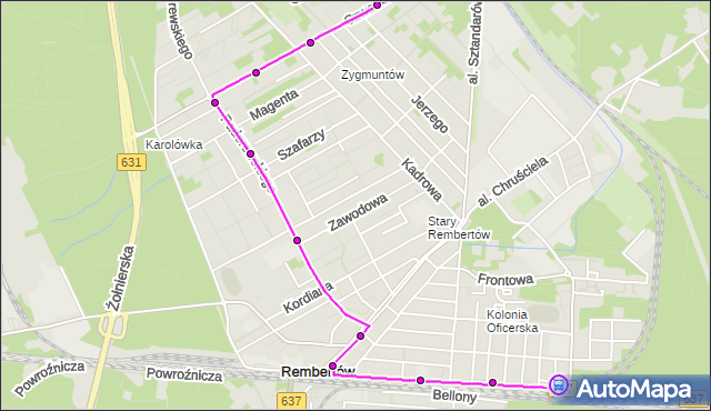 Rozkład jazdy autobusu 153 na przystanku Rembertów-Kolonia 02. ZTM Warszawa na mapie Targeo