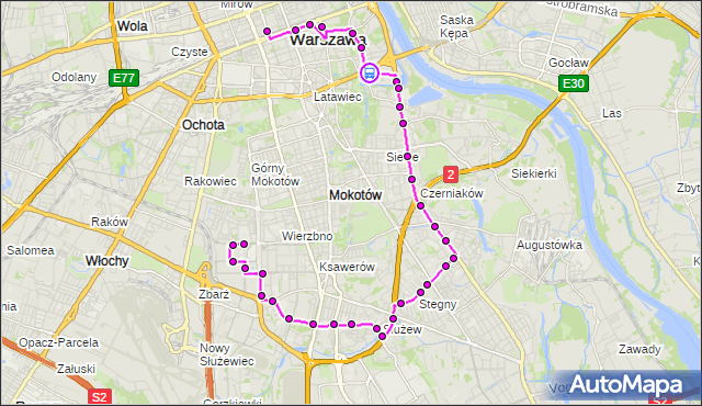 Rozkład jazdy autobusu N33 na przystanku Rozbrat 05. ZTM Warszawa na mapie Targeo