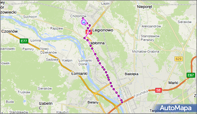 Rozkład jazdy autobusu 723 na przystanku Arena Legionowo 02. ZTM Warszawa na mapie Targeo