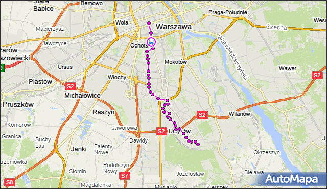 Rozkład jazdy autobusu N34 na przystanku Biblioteka Narodowa 02. ZTM Warszawa na mapie Targeo