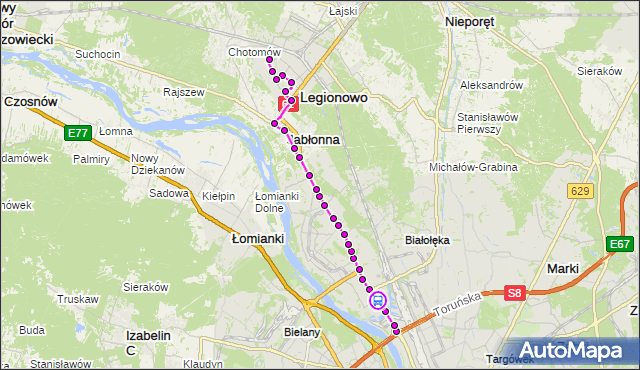 Rozkład jazdy autobusu 723 na przystanku Konwaliowa 02. ZTM Warszawa na mapie Targeo