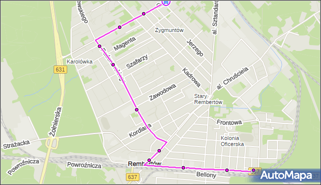 Rozkład jazdy autobusu 153 na przystanku Listonoszy 01. ZTM Warszawa na mapie Targeo