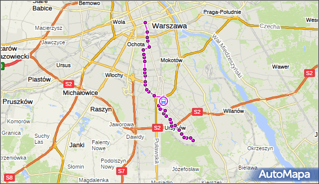 Rozkład jazdy autobusu N34 na przystanku Metro Ursynów 02. ZTM Warszawa na mapie Targeo
