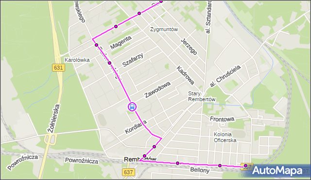 Rozkład jazdy autobusu 153 na przystanku Zawodowa 01. ZTM Warszawa na mapie Targeo