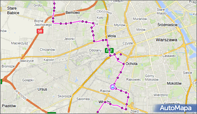 Rozkład jazdy autobusu 154 na przystanku 1 Sierpnia 01. ZTM Warszawa na mapie Targeo