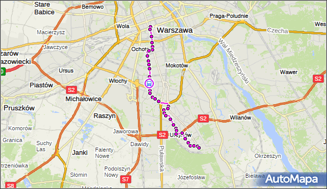 Rozkład jazdy autobusu N34 na przystanku Domaniewska 01. ZTM Warszawa na mapie Targeo