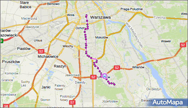 Rozkład jazdy autobusu N34 na przystanku Stryjeńskich 01. ZTM Warszawa na mapie Targeo