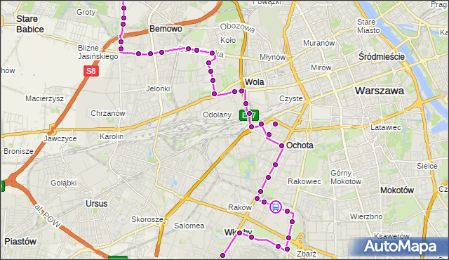 Rozkład jazdy autobusu 154 na przystanku Urząd Statystyczny 02. ZTM Warszawa na mapie Targeo