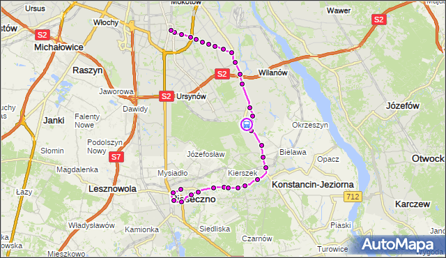 Rozkład jazdy autobusu 724 na przystanku Andrutowa 02. ZTM Warszawa na mapie Targeo