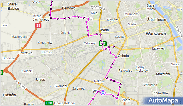 Rozkład jazdy autobusu 154 na przystanku Ogród Działkowy im.Warneńczyka 02. ZTM Warszawa na mapie Targeo