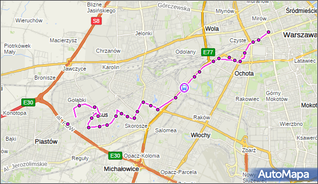 Rozkład jazdy autobusu N35 na przystanku PKP WKD Al.Jerozolimskie 01. ZTM Warszawa na mapie Targeo