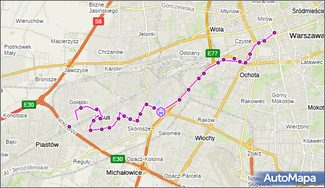 Rozkład jazdy autobusu N35 na przystanku Zajezdnia Kleszczowa 01. ZTM Warszawa na mapie Targeo