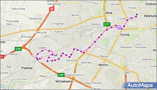 Rozkład jazdy autobusu N35 na przystanku Hala Kopińska 02. ZTM Warszawa na mapie Targeo