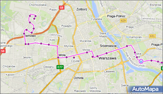 Rozkład jazdy autobusu 507 na przystanku Afrykańska 02. ZTM Warszawa na mapie Targeo