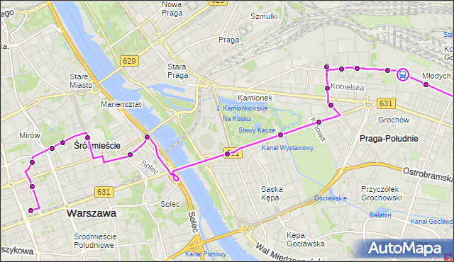 Rozkład jazdy autobusu 102 na przystanku Garwolińska 02. ZTM Warszawa na mapie Targeo