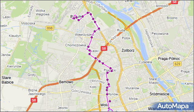 Rozkład jazdy autobusu 103 na przystanku Brylowska 02. ZTM Warszawa na mapie Targeo