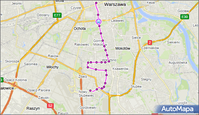 Rozkład jazdy autobusu N36 na przystanku GUS 02. ZTM Warszawa na mapie Targeo