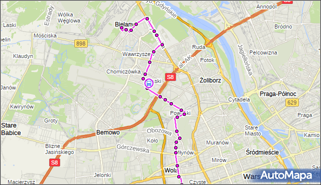 Rozkład jazdy autobusu 103 na przystanku Kochanowskiego 01. ZTM Warszawa na mapie Targeo