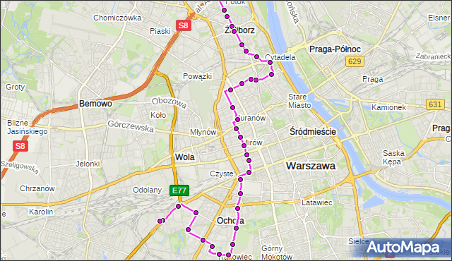 Rozkład jazdy autobusu 157 na przystanku Gwiaździsta 06. ZTM Warszawa na mapie Targeo