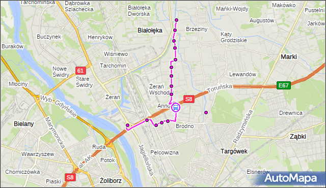 Rozkład jazdy autobusu 104 na przystanku Turmoncka 02. ZTM Warszawa na mapie Targeo