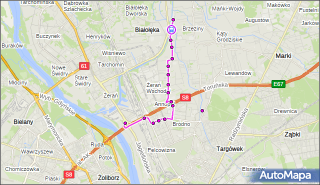 Rozkład jazdy autobusu 104 na przystanku Warzelnicza 02. ZTM Warszawa na mapie Targeo