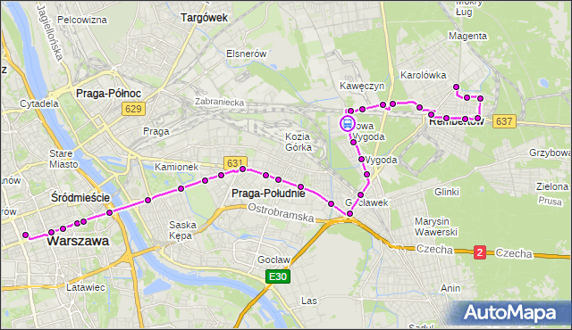 Rozkład jazdy autobusu N24 na przystanku Gontarska 02. ZTM Warszawa na mapie Targeo