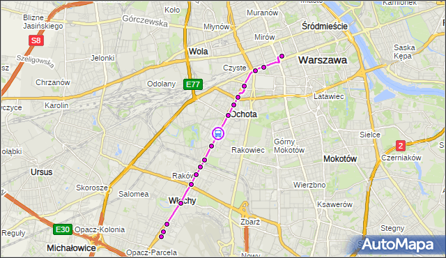 Rozkład jazdy autobusu N38 na przystanku Dickensa 01. ZTM Warszawa na mapie Targeo